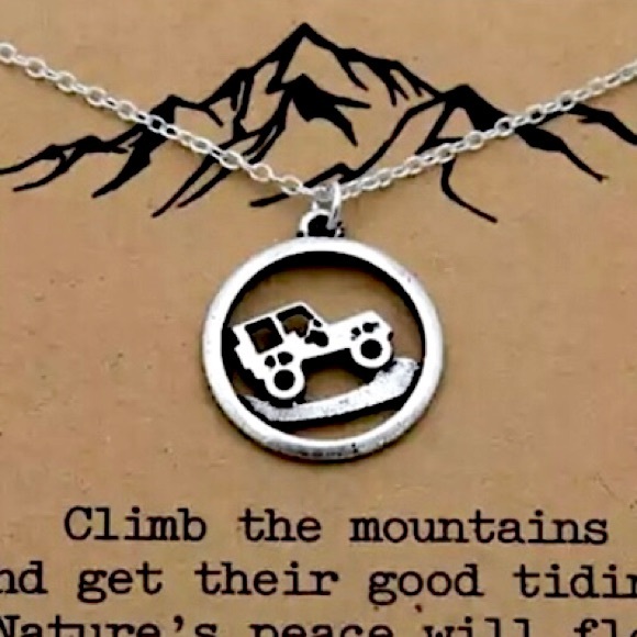 Urban Outfitters Jewelry - Jeep “Off Roading” Travel/Explore Charm Necklace